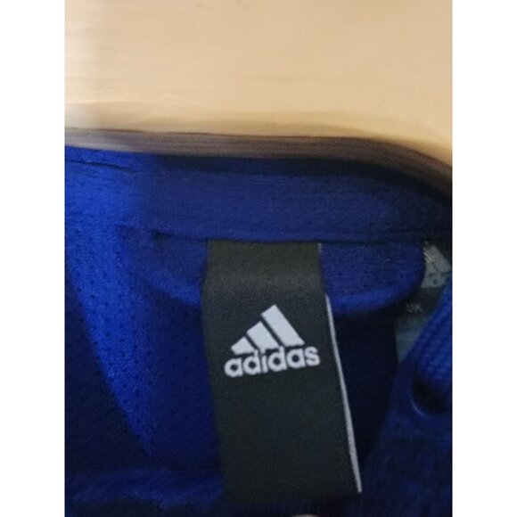 Adidas Pullover Hooded Sweatshirt Size Large Blue Black Logo Hoodie - Picture 5 of 7